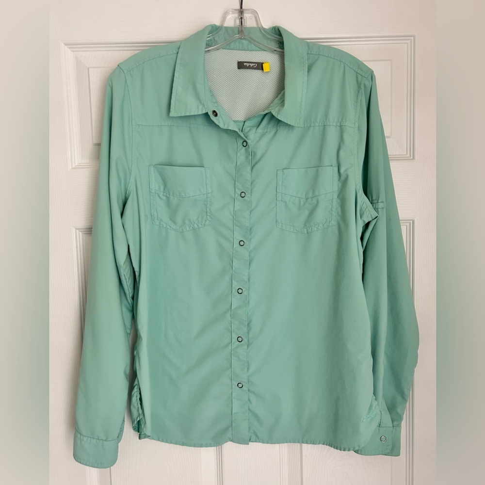 Cabela's Women’s Long Sleeve Button-Down Snap Vented Outdoor Shirt M L Columbia